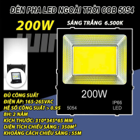 Đèn Pha LED ngoài trời, Đèn Pha COB 5054 50W/100W/200W 220V, Chống nước IP66, Ánh sáng trắng. BH: 2 năm ( 1 đổi 1 )