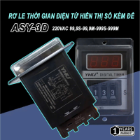 Rơ le thời gian ASY-3D rơ le thời gian hiển thị số 220VAC tặng đế PF083A có tai 8 chân tròn 99,9s-99,9m-999s-999m