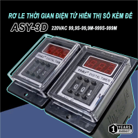 Rơ le thời gian ASY-3D rơ le thời gian hiển thị số 220VAC tặng đế PF083A có tai 8 chân tròn 99,9s-99,9m-999s-999m