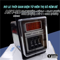 Rơ le thời gian ASY-3D rơ le thời gian hiển thị số 220VAC tặng đế PF083A có tai 8 chân tròn 99,9s-99,9m-999s-999m