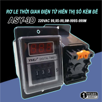 Rơ le thời gian ASY-3D rơ le thời gian hiển thị số 220VAC tặng đế PF083A có tai 8 chân tròn 99,9s-99,9m-999s-999m
