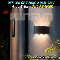 Đèn led hắt tường, đèn hắt tường hợp kim nhôm chống nước 6 tia 8 tia đèn led ốp tường 2 đầu. BH: 2 năm ( 1 đổi 1 )
