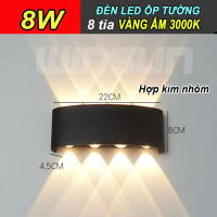 Đèn led hắt tường, đèn hắt tường hợp kim nhôm chống nước 6 tia 8 tia đèn led ốp tường 2 đầu. BH: 2 năm ( 1 đổi 1 )