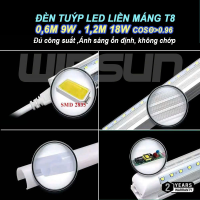 Đèn tuýp led liền máng T8 0,6m 1,2m Đèn led hắt trần ánh sáng trắng. BH: 2 năm ( 1 đổi 1 )