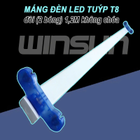 Máng đèn led tuýp T8 - 6 tấc & 1m2 Tuýp đơn/đôi. Không chóa, có chóa phản quang inox, chóa sơn tĩnh. BH: 1 năm