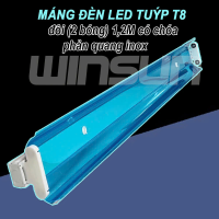 Máng đèn led tuýp T8 - 6 tấc & 1m2 Tuýp đơn/đôi. Không chóa, có chóa phản quang inox, chóa sơn tĩnh. BH: 1 năm