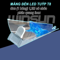 Máng đèn led tuýp T8 - 6 tấc & 1m2 Tuýp đơn/đôi. Không chóa, có chóa phản quang inox, chóa sơn tĩnh. BH: 1 năm