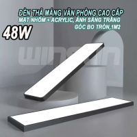 Đèn thả máng văn phòng cao cấp mặt nhôm + Acrylic, ánh sáng trắng góc bo tròn, đèn máng thả trần dạng hộp 1m2 48W. BH: 2 năm ( 1 đổi 1 )