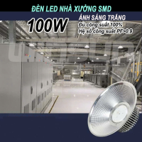 Đèn Led pha xưởng 100W-150W công nghiệp ánh sáng trắng siêu sáng treo dây xích