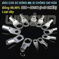 Đầu COS trần, bịt đầu SC bằng đồng mạ si chống oxi hóa SC6 ~ SC150 (Loại dày) (2-10 chiếc)