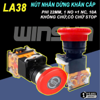 Nút dừng khẩn cấp, nút nhấn dừng khẩn cấp LA38-STOP Phi 22. BH: 1 năm ( 1 đổi 1 )