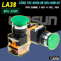Nút nhấn đầu dù, Công tắc nhấn đề đầu nấm dù LA38 Phi 22. BH: 1 năm ( 1 đổi 1 )