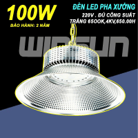 Đèn Led pha xưởng 100W công nghiệp ánh sáng trắng siêu sáng treo dây xích. Bảo hành 2 năm