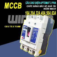 Cầu dao điện Aptomat 3 pha 16-100A CB KHỐI MCCB 