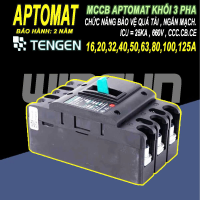 CB khối MCCB aptomat cầu dao điện 3P 16~125A Tengen