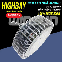 Đèn Led pha xưởng highbay 100W 150W 200W công nghiệp ánh sáng trắng siêu sáng. BH: 2 năm