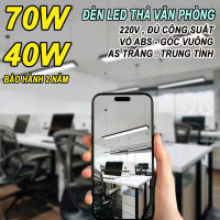 Đèn led hộp thả văn phòng 40W 70W ABS 1.2M Góc vuông BH: 2 năm
