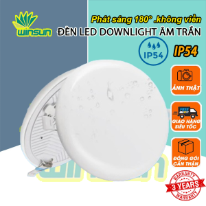 Đèn Led downlight âm trần 12W 24W 36W (tròn) chống nước phát sáng 180° không viền 3 màu IP54