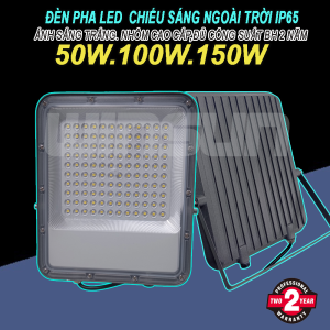 Đèn Pha Led 100W Chiếu Sáng Ngoài Trời. Đủ Công Suất Ánh Sáng Trắng. BH: 2 năm ( 1 đổi 1 )