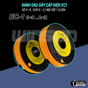 Đánh Dấu Dây Cáp Điện EC1 Số 0 ~9 , A ~ Z,1000 số/ 1 cuộn