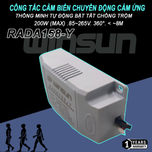 Công tắc cảm biến chuyển động cảm ứng Radar vi sóng thông minh tự động bật tắt chống trộm