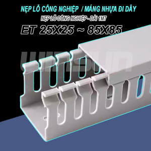 Máng nhựa đi dây / máng nhựa lắp tủ điện / nẹp lỗ công nghiệp 25x25 25x45 35x35 35x45 45x45 45x65 65x65 85x85 - dài 1m7