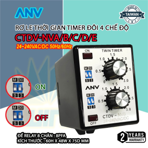 Rơ LE Thời Gian Timer đôi 4 chế độ CTDV-NVA/B/C/D/E