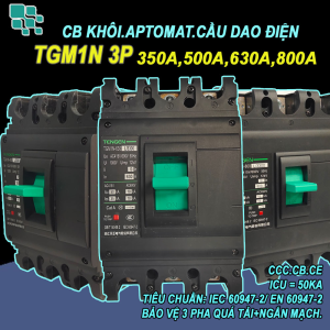 CB khối MCCB aptomat cầu dao điện 3P 350~800A A Tengen