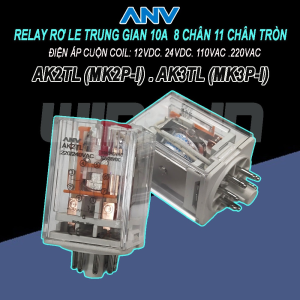 Relay Rơ le trung gian ANV 10A  8 chân 11 chân tròn