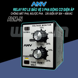 Relay Rơ le bảo vệ 3 pha động cơ điện áp ANV chống mất pha, ngược pha