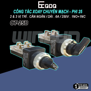 Công tắc xoay chuyển mạch 2, 3 vị trí QDQ CT-B Ø25mm 