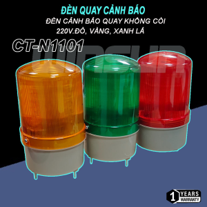 Đèn cảnh báo quay không còi 220V, Đèn quay 3 màu đèn công trường LED-1101