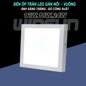 Đèn ốp trần LED gắn nổi 12W, 18W, 24W Vuông. BH: 2 năm ( 1 đổi 1 )