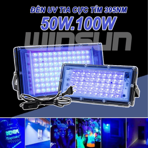 Đèn LED UV 50W.100W tia cực tím 395nm đèn sấy keo UV, Đèn UV sấy keo, Đèn UV sấy resin, Đèn UV mạnh có phích công tắc