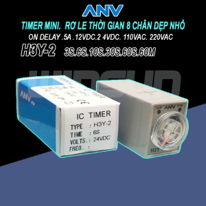 Timer mini H3Y-2 điện áp 12/24VDC, 110/220VAC rơ le thời gian 8 chân dẹp nhỏ