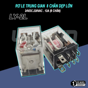 Rơ le trung gian, rơ le kiếng,rơ le kính,8 chân dẹp lớn LY2N
