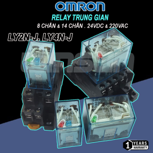 Relay Trung Gian OMRON LY2N-J 8 Chân LY4N-J 14 Chân 24VDC 220VAC Chính hãng