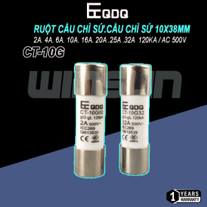 Ruột cầu chì sứ 10x38 RT18 2A 4A 6A 10A 16A 20A 25A 32A 500V
