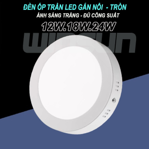 Đèn ốp trần LED gắn nổi 12W, 18W, 24W (tròn) BH: 2 năm ( 1 đổi 1 )