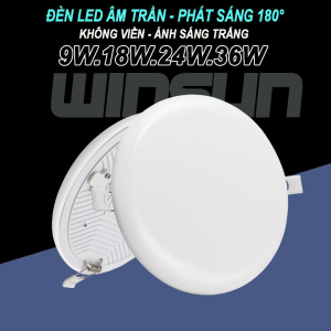 Đèn Led downlight âm trần 9W 18W 24W 36W (tròn) Phát sáng 180° không viền. BH: 2 năm ( 1 đổi 1 )