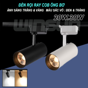          Đèn rọi ray COB ống bơ 20W, 30W BH: 2 năm ( 1 đổi 1 )