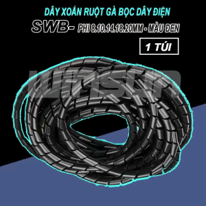 [1 Bịch] Dây xoắn ruột gà bọc dây điện phi 8 10 14 18 20, dây xoắn ruột gà - màu đen. BH: 1 năm ( 1 đổi 1 )