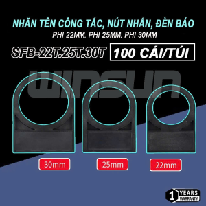 Tem nhãn mica phi 22,25,30 ,thẻ ghi tên nút ấn, công tắc, đèn báo, nút nhấn [Túi 100 cái]