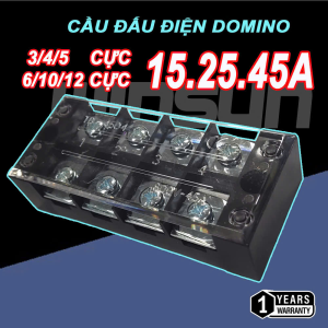 Cầu Đấu Điện Domino Đủ Kích Cỡ  15A/25A/45A ,3~12P Terminal Cầu nối dây điều khiển