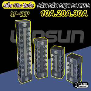 Cầu Đấu Điện Domino 10A 20A 30A (3P~20P) Terminal - kiểu Hàn Quốc