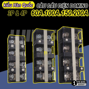 Cầu Đấu Điện Domino 60A.100A.150A.200A Terminal 3P/4P - kiểu Hàn Quốc