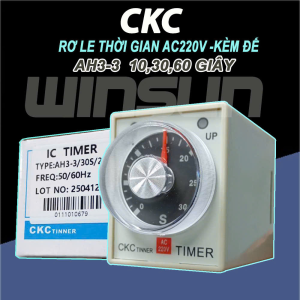 Rơ Le Thời Gian CKC AH3-3 AC220V Kèm Đế