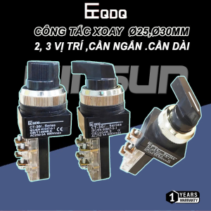 Công tắc xoay chuyển mạch 2, 3 vị trí QDQ CT-B Ø25 Ø30mm 