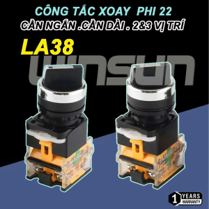 Công Tắc Xoay 2 Vị Trí, Xoay 3 Vị Trí Phi 22 LA-38. BH: 1 năm ( 1 đổi 1 )