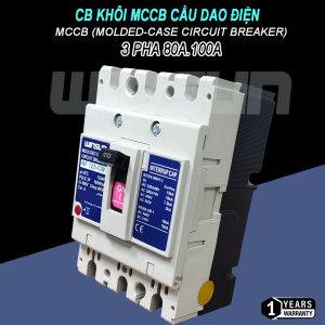 Cầu dao điện Aptomat 3 pha 80A 100A CB KHỐI MCCB 